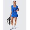 imageCRZ YOGA High Waisted Pleated Back Tennis Skirts for Women  Aline Front Mini Golf Casual Skort with Inner ShortsSparkle Blue