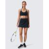 imageCRZ YOGA High Waisted Pleated Back Tennis Skirts for Women  Aline Front Mini Golf Casual Skort with Inner ShortsTrue Navy
