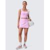 imageCRZ YOGA High Waisted Pleated Back Tennis Skirts for Women  Aline Front Mini Golf Casual Skort with Inner ShortsVita Pink