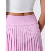imageCRZ YOGA High Waisted Pleated Back Tennis Skirts for Women  Aline Front Mini Golf Casual Skort with Inner ShortsVita Pink