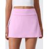 imageCRZ YOGA High Waisted Pleated Back Tennis Skirts for Women  Aline Front Mini Golf Casual Skort with Inner ShortsVita Pink