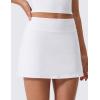 imageCRZ YOGA High Waisted Pleated Back Tennis Skirts for Women  Aline Front Mini Golf Casual Skort with Inner ShortsWhite