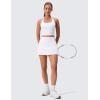 imageCRZ YOGA High Waisted Pleated Back Tennis Skirts for Women  Aline Front Mini Golf Casual Skort with Inner ShortsWhite