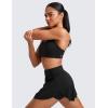 imageCRZ YOGA High Waisted Side Slit Tennis Skirts for Women  Mini Lined A Line Running Athletic Skort with Inner PocketsBlack