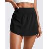 imageCRZ YOGA High Waisted Side Slit Tennis Skirts for Women  Mini Lined A Line Running Athletic Skort with Inner PocketsBlack