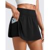 imageCRZ YOGA High Waisted Side Slit Tennis Skirts for Women  Mini Lined A Line Running Athletic Skort with Inner PocketsBlack