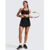 imageCRZ YOGA High Waisted Side Slit Tennis Skirts for Women  Mini Lined A Line Running Athletic Skort with Inner PocketsBlack