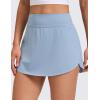 imageCRZ YOGA High Waisted Side Slit Tennis Skirts for Women  Mini Lined A Line Running Athletic Skort with Inner PocketsCambric Blue