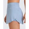 imageCRZ YOGA High Waisted Side Slit Tennis Skirts for Women  Mini Lined A Line Running Athletic Skort with Inner PocketsCambric Blue