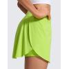 imageCRZ YOGA High Waisted Side Slit Tennis Skirts for Women  Mini Lined A Line Running Athletic Skort with Inner PocketsChartreuse