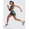 imageCRZ YOGA High Waisted Side Slit Tennis Skirts for Women  Mini Lined A Line Running Athletic Skort with Inner PocketsDark Forest Green
