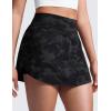 imageCRZ YOGA High Waisted Side Slit Tennis Skirts for Women  Mini Lined A Line Running Athletic Skort with Inner PocketsDark Grey Camouflage