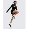 imageCRZ YOGA High Waisted Side Slit Tennis Skirts for Women  Mini Lined A Line Running Athletic Skort with Inner PocketsDark Grey Camouflage
