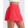 imageCRZ YOGA High Waisted Side Slit Tennis Skirts for Women  Mini Lined A Line Running Athletic Skort with Inner PocketsDeep Red