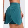 imageCRZ YOGA High Waisted Side Slit Tennis Skirts for Women  Mini Lined A Line Running Athletic Skort with Inner PocketsGreen Jade