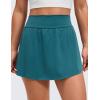 imageCRZ YOGA High Waisted Side Slit Tennis Skirts for Women  Mini Lined A Line Running Athletic Skort with Inner PocketsGreen Jade