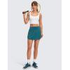 imageCRZ YOGA High Waisted Side Slit Tennis Skirts for Women  Mini Lined A Line Running Athletic Skort with Inner PocketsGreen Jade