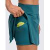 imageCRZ YOGA High Waisted Side Slit Tennis Skirts for Women  Mini Lined A Line Running Athletic Skort with Inner PocketsGreen Jade