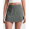 imageCRZ YOGA High Waisted Side Slit Tennis Skirts for Women  Mini Lined A Line Running Athletic Skort with Inner PocketsGrey Sage