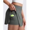 imageCRZ YOGA High Waisted Side Slit Tennis Skirts for Women  Mini Lined A Line Running Athletic Skort with Inner PocketsGrey Sage