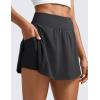 imageCRZ YOGA High Waisted Side Slit Tennis Skirts for Women  Mini Lined A Line Running Athletic Skort with Inner PocketsMysterious Grey