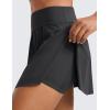 imageCRZ YOGA High Waisted Side Slit Tennis Skirts for Women  Mini Lined A Line Running Athletic Skort with Inner PocketsMysterious Grey