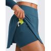 imageCRZ YOGA High Waisted Side Slit Tennis Skirts for Women  Mini Lined A Line Running Athletic Skort with Inner PocketsPetrol Blue