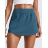 imageCRZ YOGA High Waisted Side Slit Tennis Skirts for Women  Mini Lined A Line Running Athletic Skort with Inner PocketsPetrol Blue