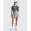 imageCRZ YOGA High Waisted Side Slit Tennis Skirts for Women  Mini Lined A Line Running Athletic Skort with Inner PocketsSterling