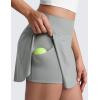 imageCRZ YOGA High Waisted Side Slit Tennis Skirts for Women  Mini Lined A Line Running Athletic Skort with Inner PocketsSterling