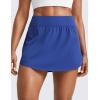 imageCRZ YOGA High Waisted Side Slit Tennis Skirts for Women  Mini Lined A Line Running Athletic Skort with Inner PocketsWaves Blue