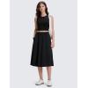 imageCRZ YOGA Lightweight Drapey Flowy Midi Skirts for Women  High Waisted Casual Travel Holiday ALine Skort with Side PocketsBlack