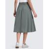 imageCRZ YOGA Lightweight Drapey Flowy Midi Skirts for Women  High Waisted Casual Travel Holiday ALine Skort with Side PocketsGrey Sage