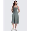 imageCRZ YOGA Lightweight Drapey Flowy Midi Skirts for Women  High Waisted Casual Travel Holiday ALine Skort with Side PocketsGrey Sage