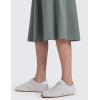 imageCRZ YOGA Lightweight Drapey Flowy Midi Skirts for Women  High Waisted Casual Travel Holiday ALine Skort with Side PocketsGrey Sage