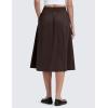 imageCRZ YOGA Lightweight Drapey Flowy Midi Skirts for Women  High Waisted Casual Travel Holiday ALine Skort with Side PocketsHot Fudge Brown