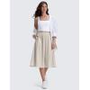 imageCRZ YOGA Lightweight Drapey Flowy Midi Skirts for Women  High Waisted Casual Travel Holiday ALine Skort with Side PocketsMojave Tan