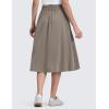 imageCRZ YOGA Lightweight Drapey Flowy Midi Skirts for Women  High Waisted Casual Travel Holiday ALine Skort with Side PocketsNomad Grey