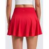 imageCRZ YOGA Softretch Flowy Pleated Tennis Skirts for Women  High Rise Mini Golf Casual Skort with Inner Shorts Side PocketsAurora Red