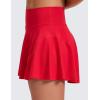 imageCRZ YOGA Softretch Flowy Pleated Tennis Skirts for Women  High Rise Mini Golf Casual Skort with Inner Shorts Side PocketsAurora Red