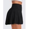 imageCRZ YOGA Softretch Flowy Pleated Tennis Skirts for Women  High Rise Mini Golf Casual Skort with Inner Shorts Side PocketsBlack