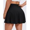 imageCRZ YOGA Softretch Flowy Pleated Tennis Skirts for Women  High Rise Mini Golf Casual Skort with Inner Shorts Side PocketsBlack