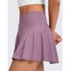 imageCRZ YOGA Softretch Flowy Pleated Tennis Skirts for Women  High Rise Mini Golf Casual Skort with Inner Shorts Side PocketsLight Lavender