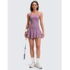imageCRZ YOGA Softretch Flowy Pleated Tennis Skirts for Women  High Rise Mini Golf Casual Skort with Inner Shorts Side PocketsLight Lavender