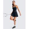 imageCRZ YOGA Softretch Flowy Pleated Tennis Skirts for Women  High Rise Mini Golf Casual Skort with Inner Shorts Side PocketsTrue Navy