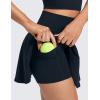 imageCRZ YOGA Softretch Flowy Pleated Tennis Skirts for Women  High Rise Mini Golf Casual Skort with Inner Shorts Side PocketsTrue Navy