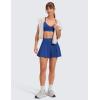 imageCRZ YOGA Softretch Flowy Pleated Tennis Skirts for Women  High Rise Mini Golf Casual Skort with Inner Shorts Side PocketsWaves Blue