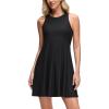 imageCRZ YOGA Cloudweight Double Layer Midi Dress for Women  Crewneck Flowy Tank Top Sleeveless Outfits for Casual TravelBlack