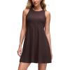 imageCRZ YOGA Cloudweight Double Layer Midi Dress for Women  Crewneck Flowy Tank Top Sleeveless Outfits for Casual TravelHot Fudge Brown