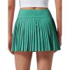 imageCRZ YOGA High Waisted Pleated Back Tennis Skirts for Women  Aline Front Mini Golf Casual Skort with Inner ShortsCascadia Green